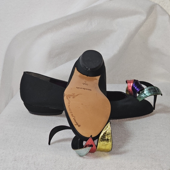 VTG Beverly Feldman Womens Colorful Ribbon Satin Flats  Sz 5.5 - Picture 5 of 9